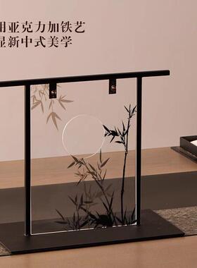 中式桌面小屏风禅意茶台茶桌氛围布置古风隔断装饰品宋代美学摆件