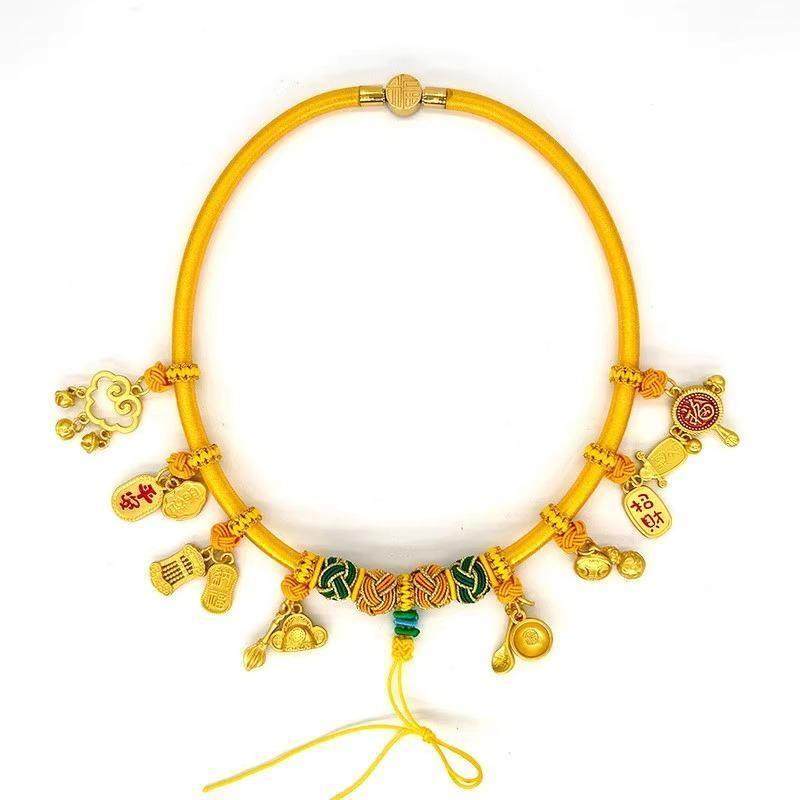 宝宝周岁长命锁项圈儿童红挂绳百天项链婴儿满月百岁平安金锁编绳,淘宝优惠券,粉丝福利购,淘宝优惠卷