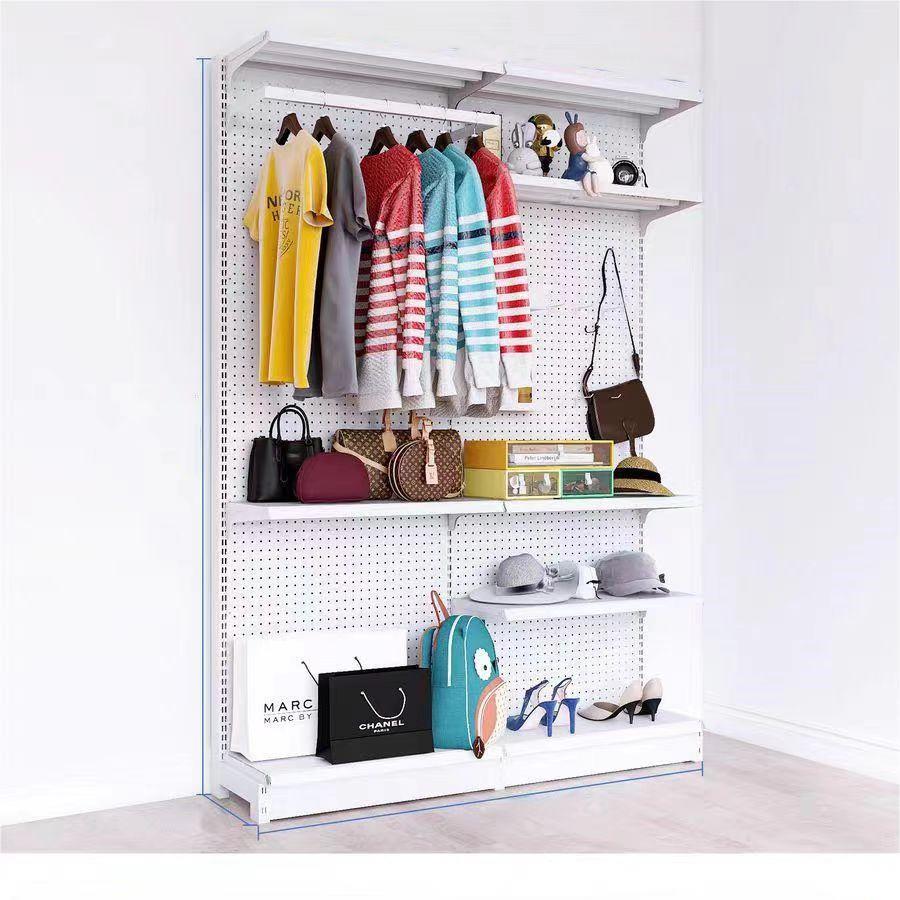 Open hole board simple wardrobe hardware girl Internet celebrity cloakroom home bedroom metal shelf storage rack