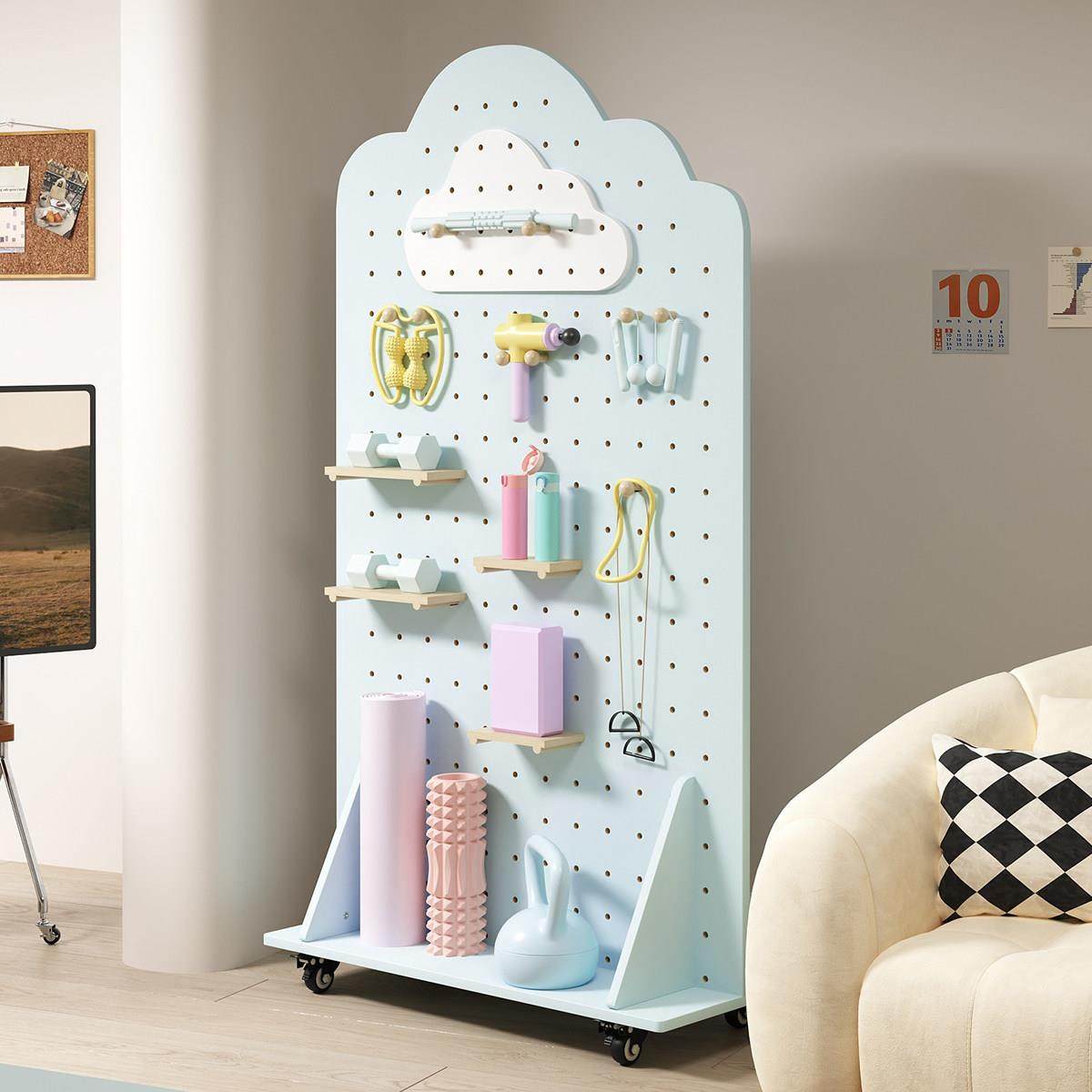 洞洞板置物架定制可移动实木装饰隔板瑜伽架健身镜运动器材收纳层,淘宝优惠券,粉丝福利购,淘宝优惠卷