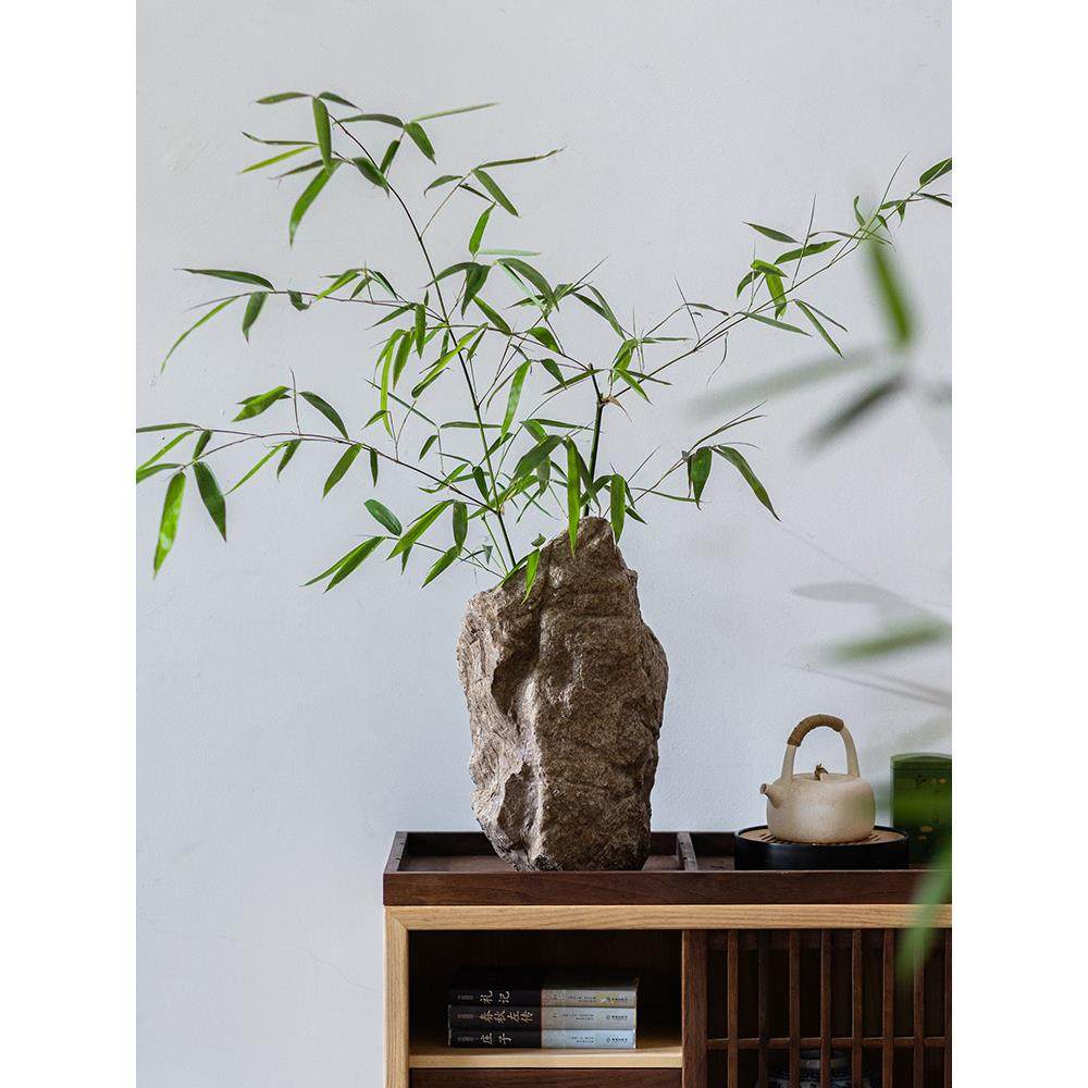 Wabi-Sabi风格彷石花瓶饰品创意水泥花筒装饰艺术覆古禅意绿色植,淘宝优惠券,粉丝福利购,淘宝优惠卷