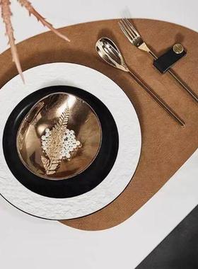 北欧样板间餐具套组软装餐桌摆台样板房餐盘轻奢简约家居餐盘摆件