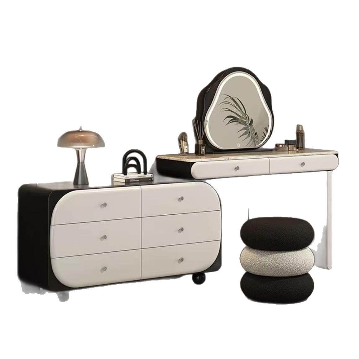 爱米达奶油风轻奢钢琴烤漆梳妆台卧室化妆桌一体,淘宝优惠券,粉丝福利购,淘宝优惠卷