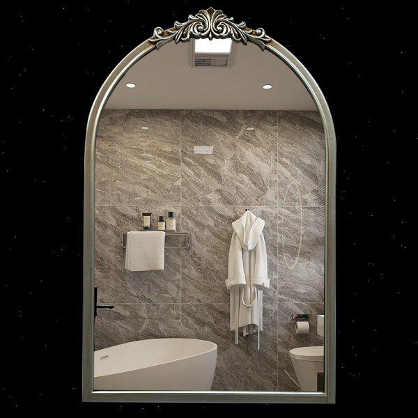 欧式法式拱形卫生间镜子中古化妆镜智能灯玄关壁炉装饰壁挂镜,淘宝优惠券,粉丝福利购,淘宝优惠卷
