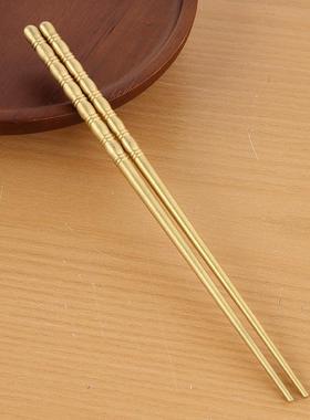 黄铜家用碗筷勺子铜餐具铜碗铜筷子铜勺子方筷子圆筷子套装