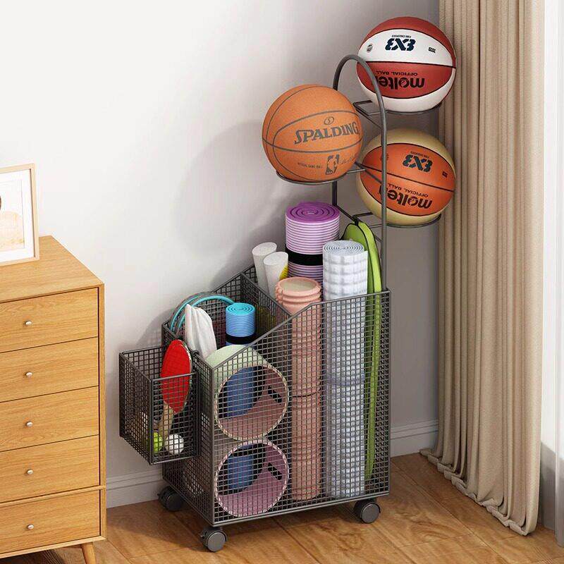 Basketball storage rack removable multi-functional sports and fitness equipment storage rack dumbbell racket yoga mat storage