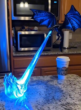 龙息灯炫酷喷火装饰灯龙焰书架角落灯氛围小夜灯摆设立式灯神器