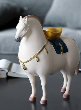 马上有钱摆件招财客厅酒柜轻奢高档办公室玄O关装饰品乔迁开业礼