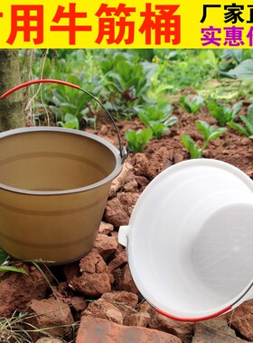 水泥桶工地用大号加厚牛筋水泥浆桶手提瓦工建筑泥桶水泥砂砌筑桶