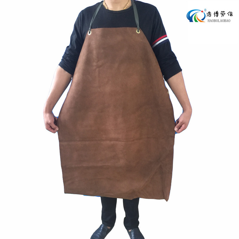 包邮纯牛皮整皮电焊围裙隔u热耐磨焊工焊接服牛皮整皮劳保工作群 - 图3