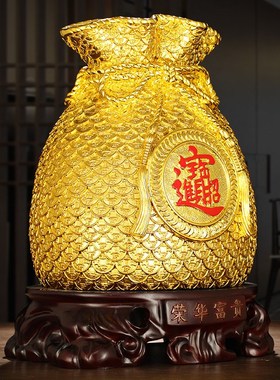 德国工艺金钱袋存钱罐储蓄罐少儿大人聚宝盆树脂工艺品办公室桌面