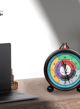 子午流注钟表十二时辰美容院养生中医24小时经络诊所静音文创闹钟