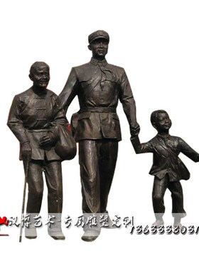 玻璃钢仿铜人物雕塑铜雕黄包车雕像铸铜人力车夫雕塑商业街雕塑像