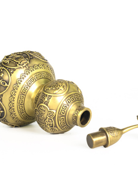 纯铜八宝八吉祥葫芦摆件开盖空心八卦福字葫芦桌面饰品家居礼品