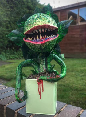 新款食人花树脂工艺摆件园林工艺摆件万圣节恐怖食人花厂家热卖