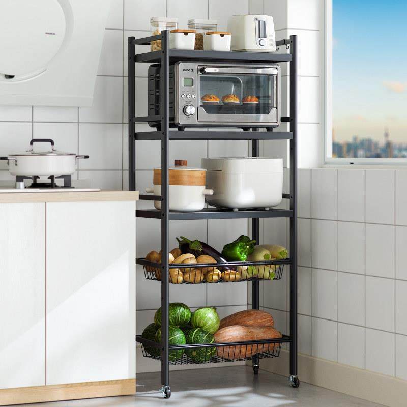 厨房置物架落地多层锅具烤箱微波炉置物架多功能菜篮子蔬菜收纳层,淘宝优惠券,粉丝福利购,淘宝优惠卷