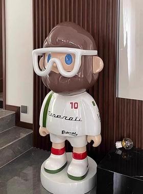 网红农民鲍勃落地式大型装饰品家居客厅商店装饰鲍勃娃娃雕塑玻璃