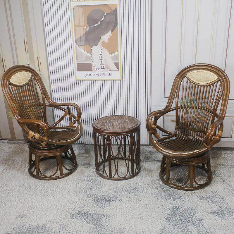 家用滕椅靠背椅天然真藤藤编旋转椅子阳台茶桌椅藤椅三件套电脑椅,淘宝优惠券,粉丝福利购,淘宝优惠卷