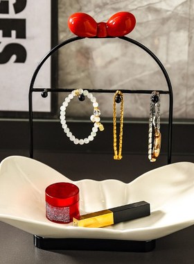 入户玄关放钥匙置物架收纳摆件轻奢高档鞋柜客厅家居首装饰品托盘