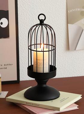 法式烛台摆件小众高级感客厅家居餐桌面氛围感装饰品香薰蜡烛台座