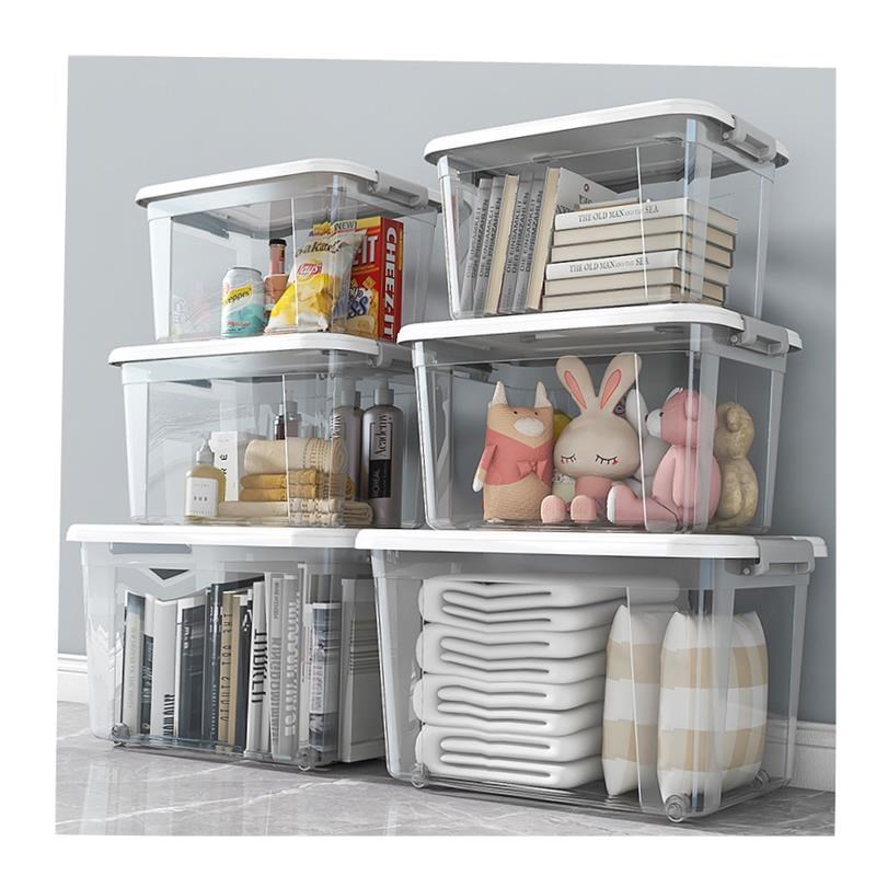 Large Transparent plastic storage box front open Toy clothes - 图2