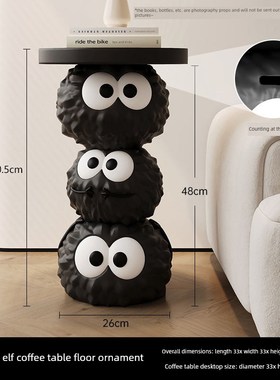 卡通煤球c落地摆件客厅大型存钱罐床头置物架沙发茶几装饰乔迁礼