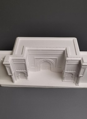 教堂建筑浅浮雕石膏立体装饰画艺术品家居摆件北欧饰品