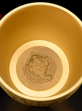 百福铜缸黄铜米缸招聚宝盆摆件中式客厅办公室装饰财缸存钱罐大号