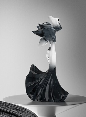 现代艺术人物工艺品简约透明雕塑软装饰高级感客厅柜子办公室摆件