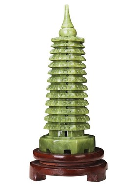 天然玉石雕刻文昌塔九层十三层开金榜提名学子上过岸的光书桌摆件