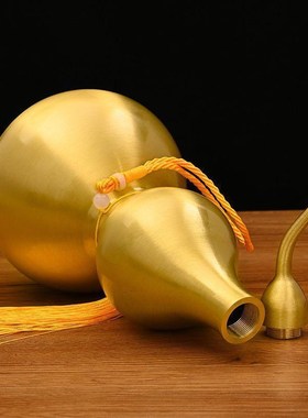 铜葫芦摆件纯黄铜开口葫芦挂件客厅家居办公室摆设装饰家用礼品