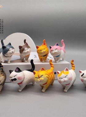 猫咪摆件办公室桌面屏幕电脑显示器摆件工位趴趴装饰品车内女