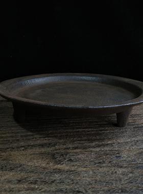 古董和古董热销收藏铸铁炉底盘灰色底座实用收藏民间怀旧工艺