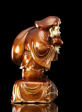 大黑天财神像 铜像 密宗招手三面财神大黑天家居风水吉祥招财摆件