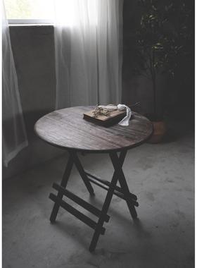 作旧折叠木桌户外露营摄影台背景木板静物美食拍摄【二店道具铺】