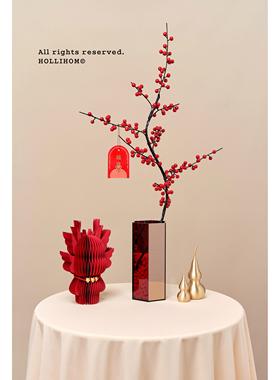 逅里 龙华富贵 书房玄关博古架装饰摆件国庆 乔迁之喜新婚布置