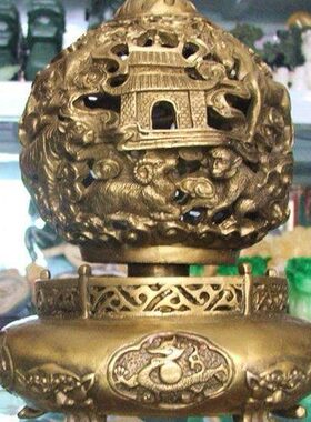 铜球铜十二生肖铜转球吉祥平安摆件家居店铺办公室工艺品摆设大号