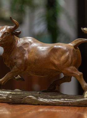 华尔街铜牛摆件牛气冲天客厅玄关办公室桌面装饰开业乔迁暖房礼品