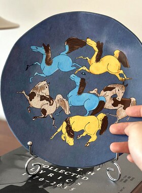 【玉堂金马】多用陶瓷盘子立体挂画家居摆件好寓意开运中式装饰画
