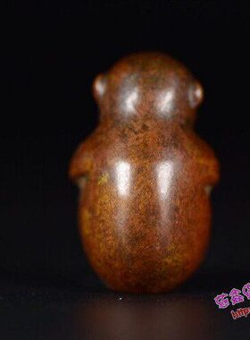 纯铜手工仿古实心紫铜茶宠小物件 灵猴 茶道小摆件