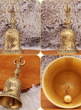 黄铜三清道铃 手持八宝铃 道家道士铃铛太上老君八仙法器天蓬帝钟