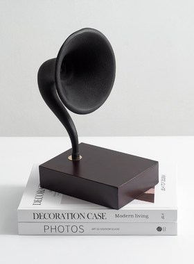 东来家居复古留声机摆件创意样板间售楼处客厅书房书柜酒柜装饰品