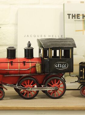 掉蒸汽家居饰品英式做旧格拉煤老铁皮小火车 摆设摆件 牙 风怀旧