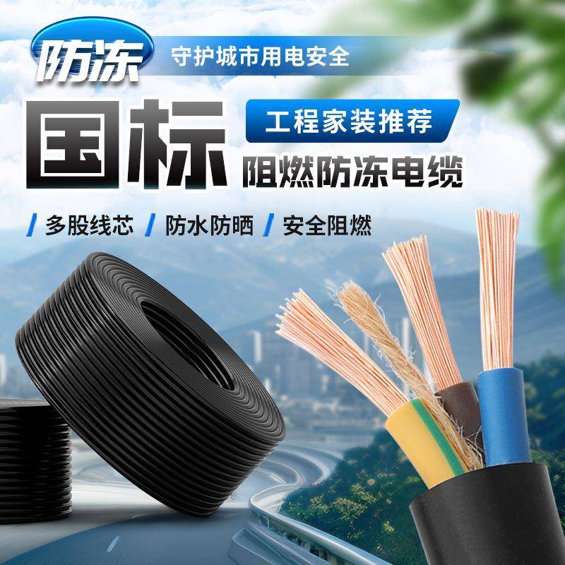 国标铜包铝电源线2/3/4芯 1.5 2.5 4 6平三相电线RVV电缆软线防冻 - 图2