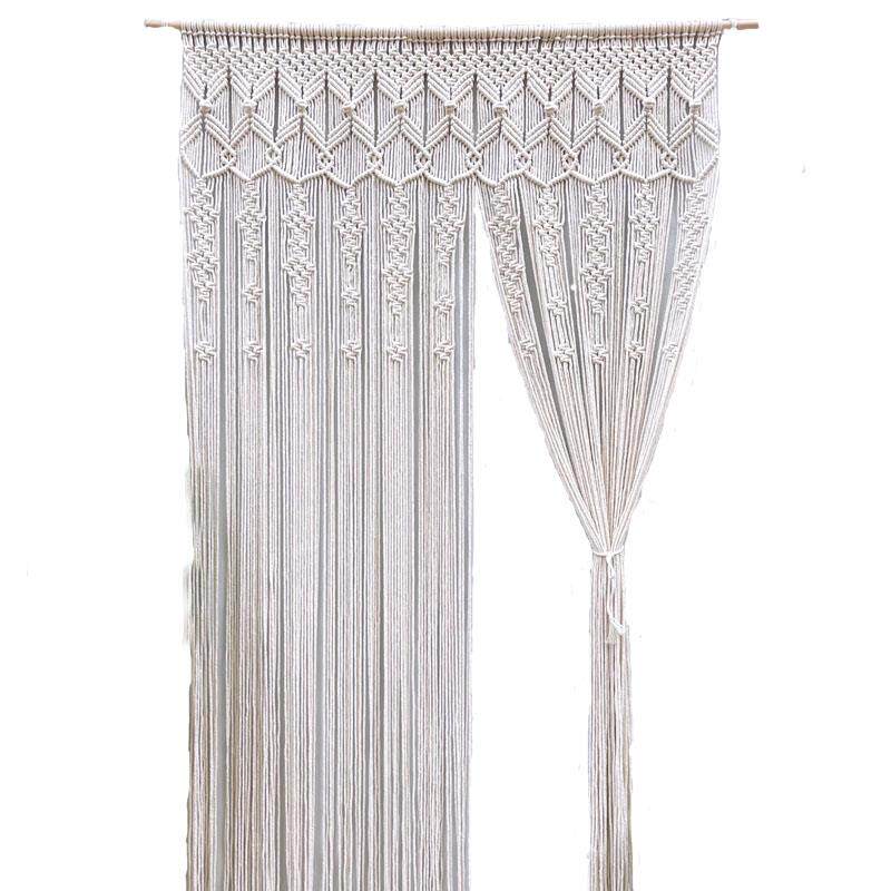 波西米亚手工编织门帘macrame窗帘隔断帘棉绳ins风玄关帘门框装饰 - 图3