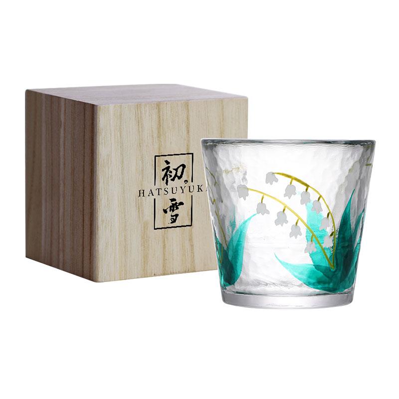 {铃兰花开 随风轻} 中古VINTAGE手绘玻璃杯硝子 日式侘寂茶杯酒杯 - 图3