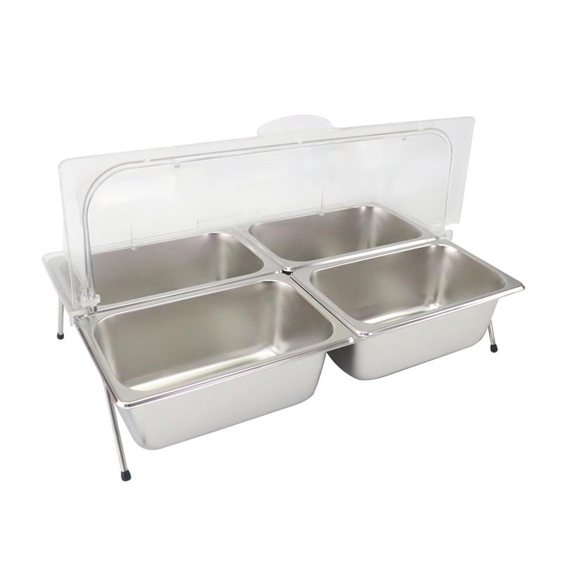 不锈钢盘凉菜展示盒冷餐保鲜盖分格收纳水果盘加深带盖自助餐盒子 - 图3