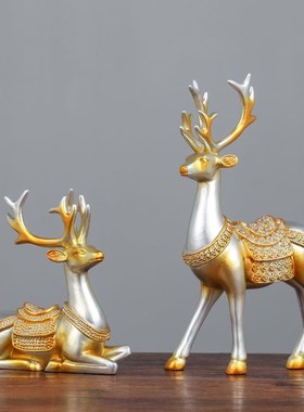 招财鹿创意欧式家居电视柜客厅装饰品摆件软装玄关乔迁新居摆设