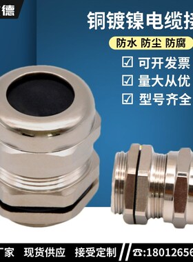 G牙/NPT3/4锁紧格兰头金属电缆接头IP68防水头固定 铜制密封压盖