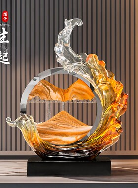 风生水起流沙画摆件高级感客厅电视柜酒柜办公室装饰乔迁新居礼品